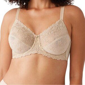 NWT WACOAL Renaissance Rose Lace Full Coverage Unlined Underwire Bra 38D